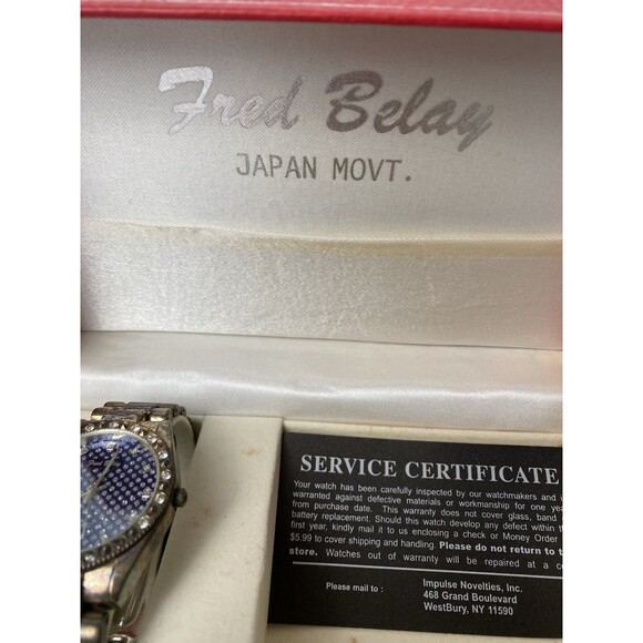 Fred Belay Quartz Movement Blue Face Copper Colored Watch With Crystals main image 3